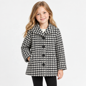 <span class=keywords><strong>Manteau</strong></span> Classique Automne Hiver pour Bébé Fille, Trench-Coat à Carreaux Noir et Blanc pour Fillette, Vêtements et Costumes - Product Image 3