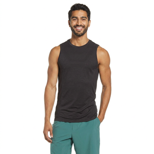 Camiseta sin Mangas de Punto Transpirable de Primera Calidad para Hombre, Ropa Deportiva de Gimnasio, Poliéster/Algodón, Estilo Urbano, Opciones de Color y Talla Personalizadas - Product Image 1