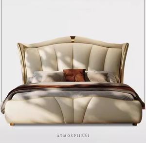 Cama doble y moderna de lujo para <span class=keywords><strong>adultos</strong></span>, uso doméstico, <span class=keywords><strong>camas</strong></span> tapizadas tamaño Queen King, sofá cama estilo marco de madera, venta al por mayor - Product Image 3