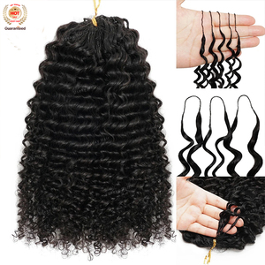 Cheveux en vrac pré-divisés pour tressage, cheveux humains bouclés profonds, tresses au crochet sans nœuds, lot de 100 grammes, tresses bohèmes invisibles avec ficelle - Product Image 1