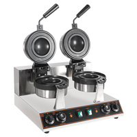 Mesin Pembuat Panini UFO Listrik Komersial Anti Lengket, Pembuat Es Krim, Pembuat Egg Roll, Bahan Stainless Steel