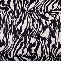 Tissu en satin de chiffon tissé ITY à imprimé animal zèbre, 100% polyester recyclé, résistant au rétrécissement, pour robes et jupes de filles