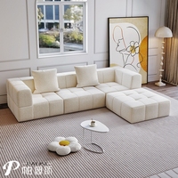 Ensemble de canapé modulaire compressé rembourré en éponge nordique en tissu Teddy canapé de Compression sous vide Save-Shipping pour salon
