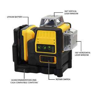 Nivel Láser <span class=keywords><strong>de</strong></span> Líneas Cruzadas DW 089LG 12V Li-ion, Haz Verde, 3x360 Grados, 12 Líneas, Autonivelante, para Construcción y Colocación <span class=keywords><strong>de</strong></span> Azulejos - Product Image 3