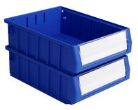 Bacs de rangement en plastique PP recyclable pour entrepôt, épaisseur 3 mm, avec cloisons optionnelles pour commandes personnalisées