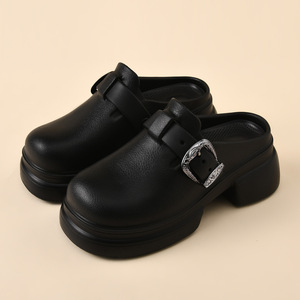 Women Platform Sandals Thick Sole Slip On Comfortable Non Slip <b>Waterproof</b> <b>Shoes</b> Four Seasons Fashion Toe Covering - Product Image 1