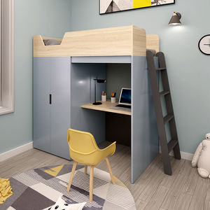 Camas Modernas Tipo Loft con Escritorio y Armario para Dormitorio, Fabricadas con Metal E1 y Tablero MFC, Ideales para Residencias Escolares o Apartamentos - Product Image 5