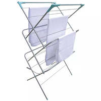 Porte-serviettes d'intérieur et d'extérieur en métal, 3 niveaux, cintre à linge pliable