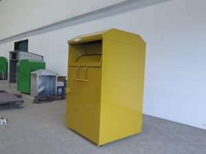 Custom Metal Eco-Friendly Anti-Theft Lockable Outdoor Clothes <strong>Donation</strong> Storage <strong>Bucket</strong> with Pressing Type Design - Product Image 4
