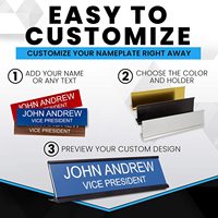 Placa de Identificación de Aleación de Aluminio con Nombre y Número Personalizados, Impresión UV Moderna, 2*8 o 2*10