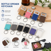 Décapsuleur en cuir PU de qualité supérieure, en acier inoxydable, cadeaux promotionnels de mariage, décapsuleur de bière en similicuir gravable au laser, porte-clés