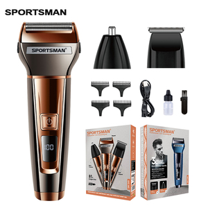 SPORTSMAN <span class=keywords><strong>Rasoir</strong></span> électrique multifonctionnel 3 en 1 à double lame avec écran numérique <span class=keywords><strong>pour</strong></span> <span class=keywords><strong>homme</strong></span>, tondeuse à cheveux, tondeuse à poils de <span class=keywords><strong>nez</strong></span> - Product Image 1