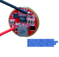 Placa controladora LED Buck-Boost Manta Ray de 22 mm, 1.4A de corriente constante para linterna de iones de litio 1-2S con protección contra inversión térmica