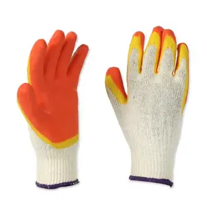 Construction bas prix quantité minimale de commande sécurité gants de travail robustes personnalisés gants de travail de jardin pour hommes de travail enduit de latex trempé de caoutchouc