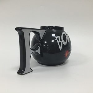 Taza de Cerámica Personalizada Hecha a Mano, Taza de Agua de Cerámica con Forma de Bomba de Dibujos Animados, Taza de Café de Cerámica con Asa en Forma de Letra F - Product Image 4