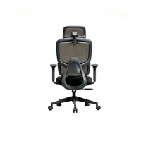 Fauteuil de bureau ergonomique moderne et portable avec dossier haut en maille, réglable en hauteur, pivotant, avec roulettes et support lombaire