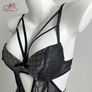 Lencería sexy de estilo europeo y americano, ropa de dormir para mujer, ropa interior con diseño hueco, body de alta gama, sujetador. - Product Image 3
