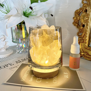 โคมไฟคริสตัลหอมอโรม่า ใช้แบตเตอรี่ วางบนโต๊ะ น้ำมันหอมระเหย กลิ่นหอม ไฟกลางคืน ของตกแต่งบ้าน ของขวัญ - Product Image 1