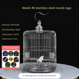Cage à oiseaux Starling en acier inoxydable, nouveau <span class=keywords><strong>bassin</strong></span> rond - Product Image 3