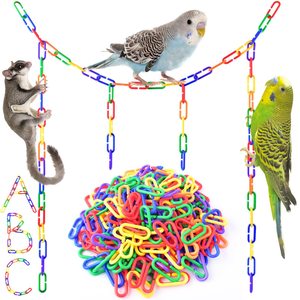 Vogelverhaal Milieuvriendelijk Plastic Vogel Baars Speelgoed C-Clips Haken Kettingschakels Voor Suikerzweefvliegtuig Rat Papegaai Kleine Huisdier Kauw Schommel - Product Image 6
