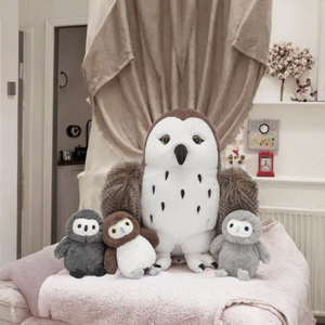 Peluche Hibou de Ferme Karister avec 3 Bébés Hiboux, 18 Pouces, Marron, en Polyester, Décoration de Noël - Product Image 3
