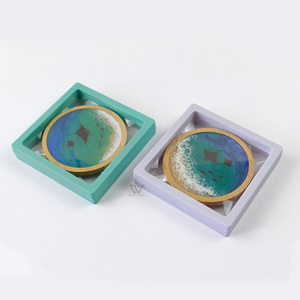 Sous-verres artistiques en résine d'acacia, ensemble de sous-verres pour la maison, le bureau, les boissons, le thé, le café, tapis pour tasses - Product Image 5