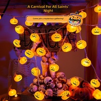 Guirlande lumineuse LED d'Halloween avec citrouille, fantôme, chauve-souris et mini-fées, pour une décoration d'ambiance