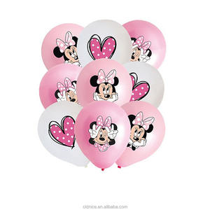 Joli dessin animé belle <span class=keywords><strong>Minnie</strong></span> thème fête d'anniversaire décoration ensembles gâteau Topper bannière Latex ballon fête décorations fournitures - Product Image 1