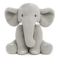 Peluche Éléphant Doux, Jouet en Peluche Géant, Poupée Éléphant Grise Cuddly, Coussin Doux à Câliner pour Décoration de Chambre d'Enfant, Cadeau