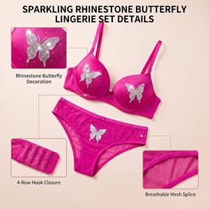 Ensemble de lingerie féminine respirante et élégante : string et soutien-gorge assortis, sous-vêtements sexy pour femmes - Product Image 3