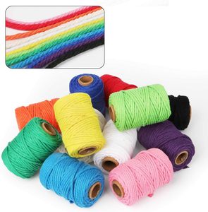 Cordon en coton naturel de 3 mm, 12 rouleaux, 4 brins, ficelle colorée pour travaux manuels, suspensions murales, porte-plantes, œuvres d'art - Product Image 5
