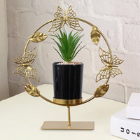 Décorations de plantes en pot de style européen géométrique en fer créatif nordique pour la maison, le salon, le bureau, le cabinet à vin