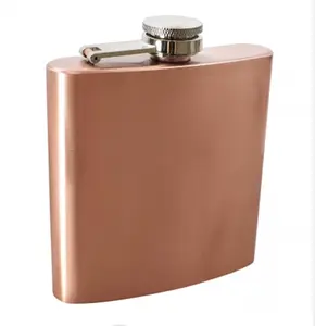 Amazon Top Seller 2019 Gift And Premium Copper Plated Hip Flask, Amazon Bestseller 2019 Globe Bar Gadgets 6Oz Copper Hip Flask