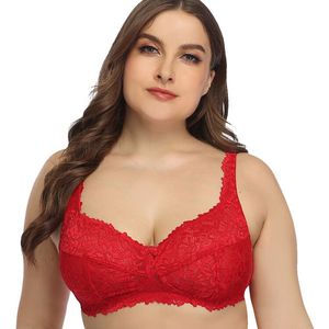 Большой красный кружевной бюстгальтер большого размера - Product Image 1