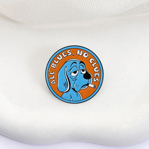Broche ALL BLUES NO <span class=keywords><strong>CLUES</strong></span>, Pin de Esmalte, Dibujos Animados, Anime, Perro Azul Triste Fumando, Broches para Mochila, Insignia para Solapa, Joyería, Regalo para Amigos - Product Image 3
