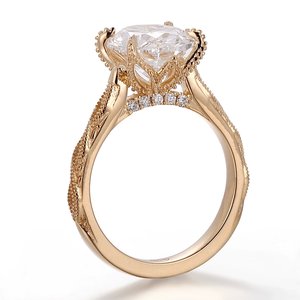 Bague de fiançailles vintage en or rose 10 carats avec diamant de laboratoire taille ovale 2,0 carats pour femme Xinfly, bijou de mode, alliance de mariage, design personnalisé - Product Image 2