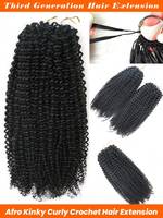 Extensions de cheveux au crochet en plumes, boucles afro crépues, texture bouclée 4A 4B, nœuds pré-bouclés Miracle pour femmes noires