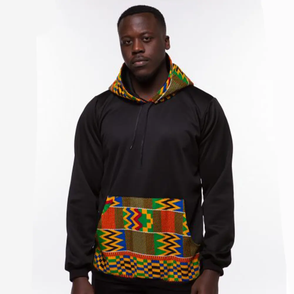 Grosir Kaus Katun Berat 100% Switer Musim Dingin Gambar Afrika Kitenge Designs Pakaian Pria Ukuran Plus Hoodies Pria