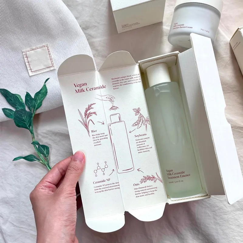 Scatola di vasetto cosmetico CBD di carta personalizzata scatola per la cura della pelle crema confezione scatola di imballaggio per bottiglia contagocce in vetro di olio essenziale