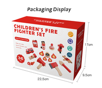 Jeu de simulation pompier jeu de rôle ensemble de jouets en bois lutte contre l'incendie jouets éducatifs pour les enfants