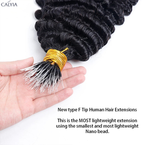 Tự nhiên kinky xoăn cá trong suốt dòng linh hoạt Nano Vòng phần mở rộng tóc nhựa F tip 100% tóc con người mở rộng sợi ngang Nhà cung cấp - Product Image 3