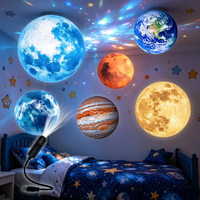 Projecteur LED 10 planètes et lune, lampe de nuit créative à intensité variable, idéal pour la décoration de chambre et de maison