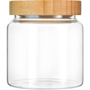 Food Grade Cosmetic Body <b>Scrub</b> Butter Cream Honey Snack Candy 50g-500g clear Amber Frosted Plastic PET Jar Wooden Bamboo Lid - Product Image 1