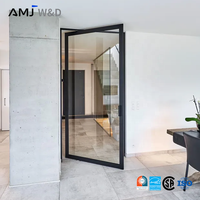 Sistema de Puertas Pivotantes de Aluminio Arquitectónico con Puertas de Entrada de Vidrio Transparente de Alta Calidad para Proyectos Comerciales de Oficinas y Hoteles