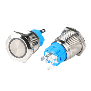 19 mm Metal basmalı anahtar olmayan kilitleme ışıklı LED su geçirmez anlık Metal basmalı anahtar - Product Image 3