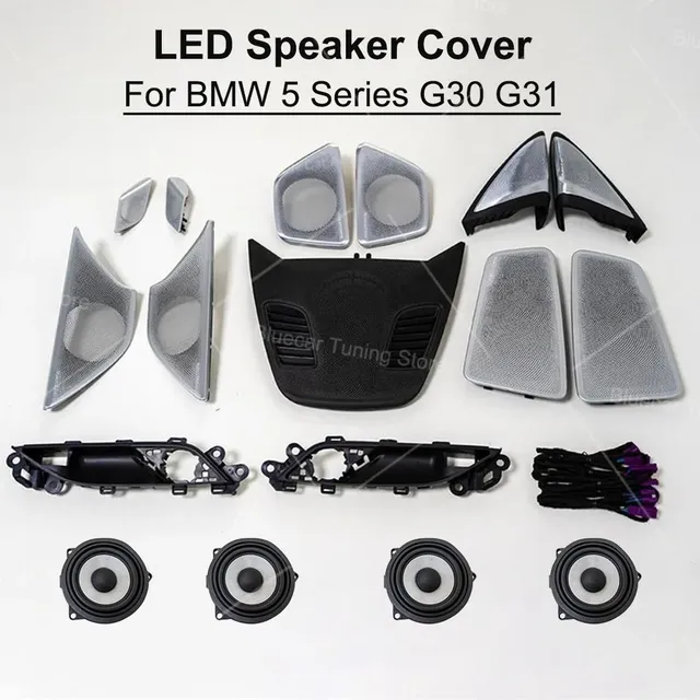 11 Colors LED Speaker Cover for G30 5 Series  Car Midrange Tweeter HiFi Music Stereo Horn Ambient Light Grille