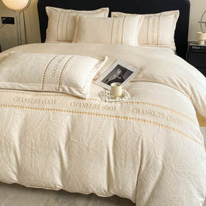 Ensemble de literie en polaire de lapin côté A et en velours de polaire de lait côté B, vente en gros, sur mesure, taille double, queen, king pour l'hiver - Product Image 1