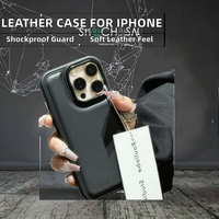 Stoßfeste Kunstleder-Handyhülle, Weiche Hautfreundliche Schutzhülle mit Großen Aussparungen für iPhone 17 Pro Max