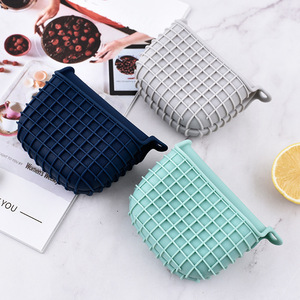 Tahan Panas Makanan Aman Fleksibel Oven <span class=keywords><strong>Grabber</strong></span> Menebal Grid Silikon Oven Mitt Pot Pemegang dengan Loop untuk Dapur dan Baking - Product Image 5