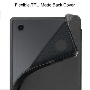 เคสแบบพับสามตอนสีดำขั้นสูง วัสดุ PU และ TPU พร้อมแม่เหล็กในตัว สำหรับ <span class=keywords><strong>Samsung</strong></span> <span class=keywords><strong>Galaxy</strong></span> <span class=keywords><strong>Tab</strong></span> <span class=keywords><strong>A8</strong></span> SM-X200 X205 ขนาด 10.5 นิ้ว - Product Image 3